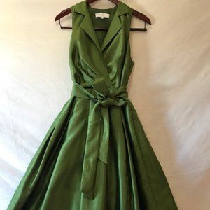 1950's Iridescent Green collar coctail dress